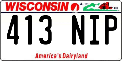 WI license plate 413NIP