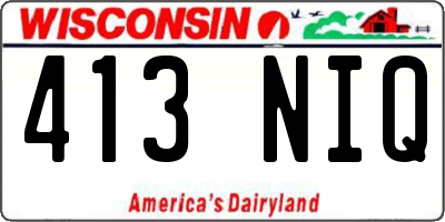 WI license plate 413NIQ
