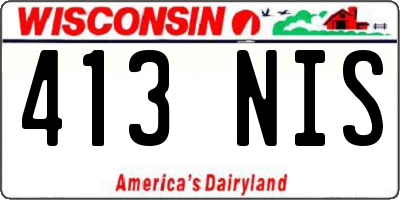WI license plate 413NIS
