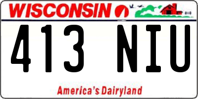 WI license plate 413NIU