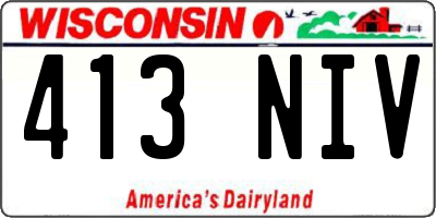 WI license plate 413NIV