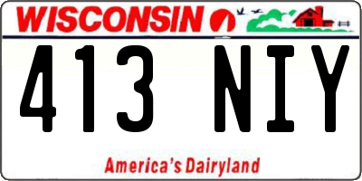 WI license plate 413NIY