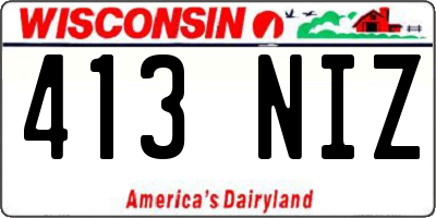 WI license plate 413NIZ