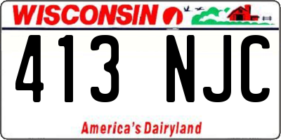 WI license plate 413NJC