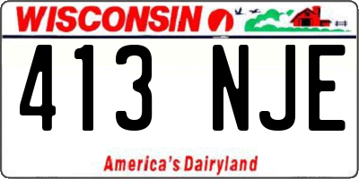 WI license plate 413NJE