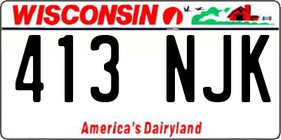 WI license plate 413NJK