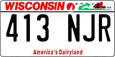 WI license plate 413NJR