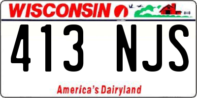 WI license plate 413NJS