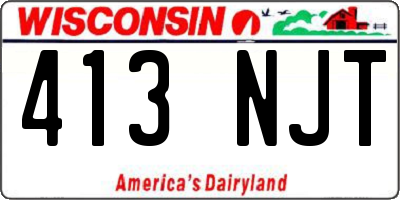 WI license plate 413NJT