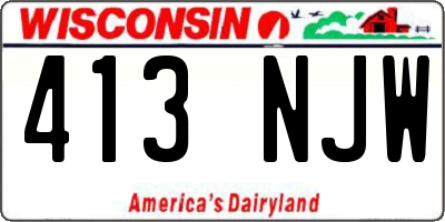 WI license plate 413NJW