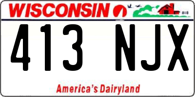WI license plate 413NJX