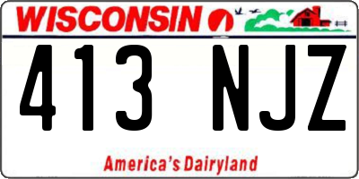 WI license plate 413NJZ