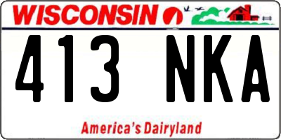 WI license plate 413NKA