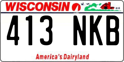 WI license plate 413NKB
