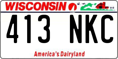 WI license plate 413NKC