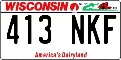WI license plate 413NKF