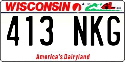 WI license plate 413NKG