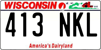 WI license plate 413NKL