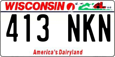 WI license plate 413NKN