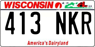 WI license plate 413NKR