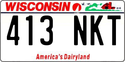 WI license plate 413NKT