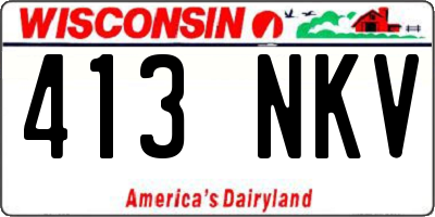 WI license plate 413NKV