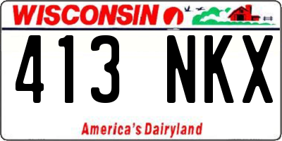 WI license plate 413NKX