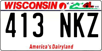 WI license plate 413NKZ