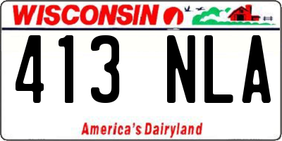 WI license plate 413NLA