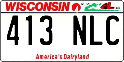 WI license plate 413NLC
