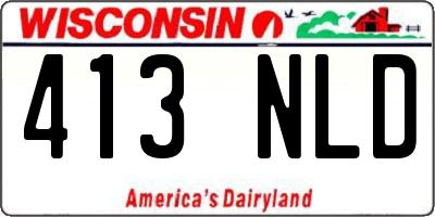 WI license plate 413NLD