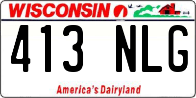 WI license plate 413NLG