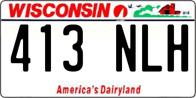 WI license plate 413NLH