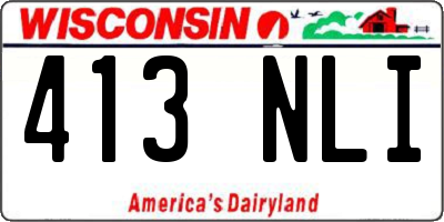 WI license plate 413NLI
