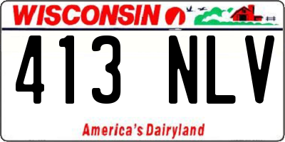 WI license plate 413NLV
