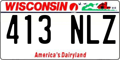 WI license plate 413NLZ