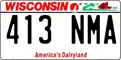 WI license plate 413NMA