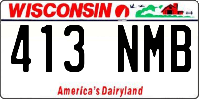 WI license plate 413NMB
