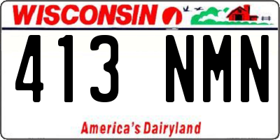WI license plate 413NMN