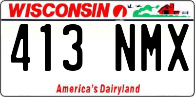WI license plate 413NMX