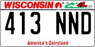 WI license plate 413NND