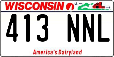 WI license plate 413NNL