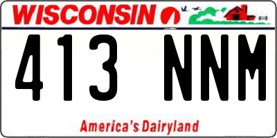 WI license plate 413NNM