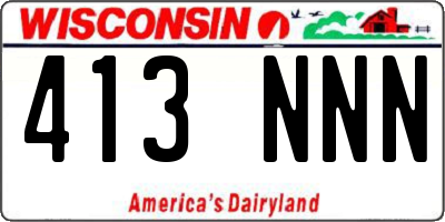 WI license plate 413NNN