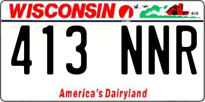 WI license plate 413NNR