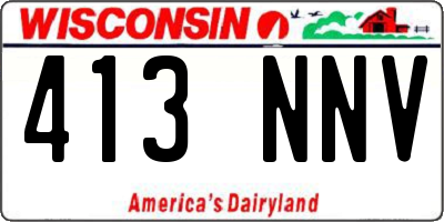 WI license plate 413NNV