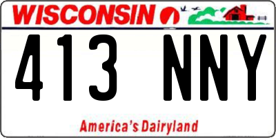 WI license plate 413NNY
