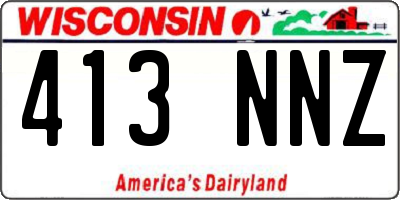 WI license plate 413NNZ