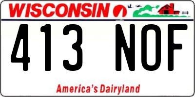 WI license plate 413NOF