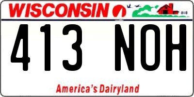 WI license plate 413NOH
